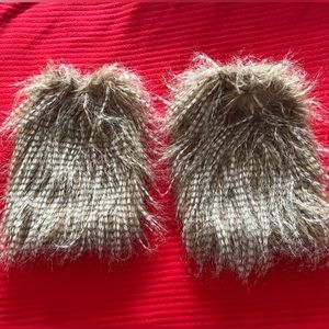 Faux Fur satin lined leg warmers